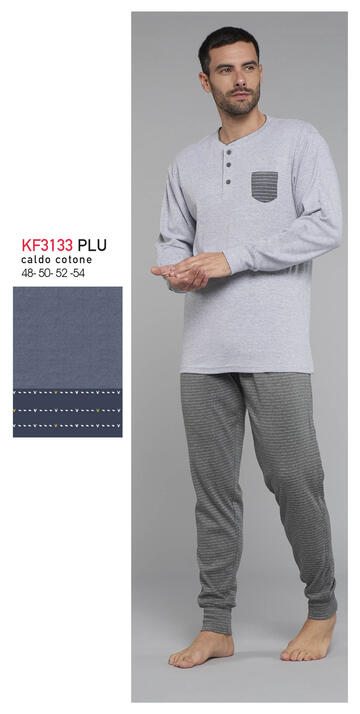 ART. KF3133 PLU- pigiama uomo interlock m/l kf3133 plu - Fratelli Parenti